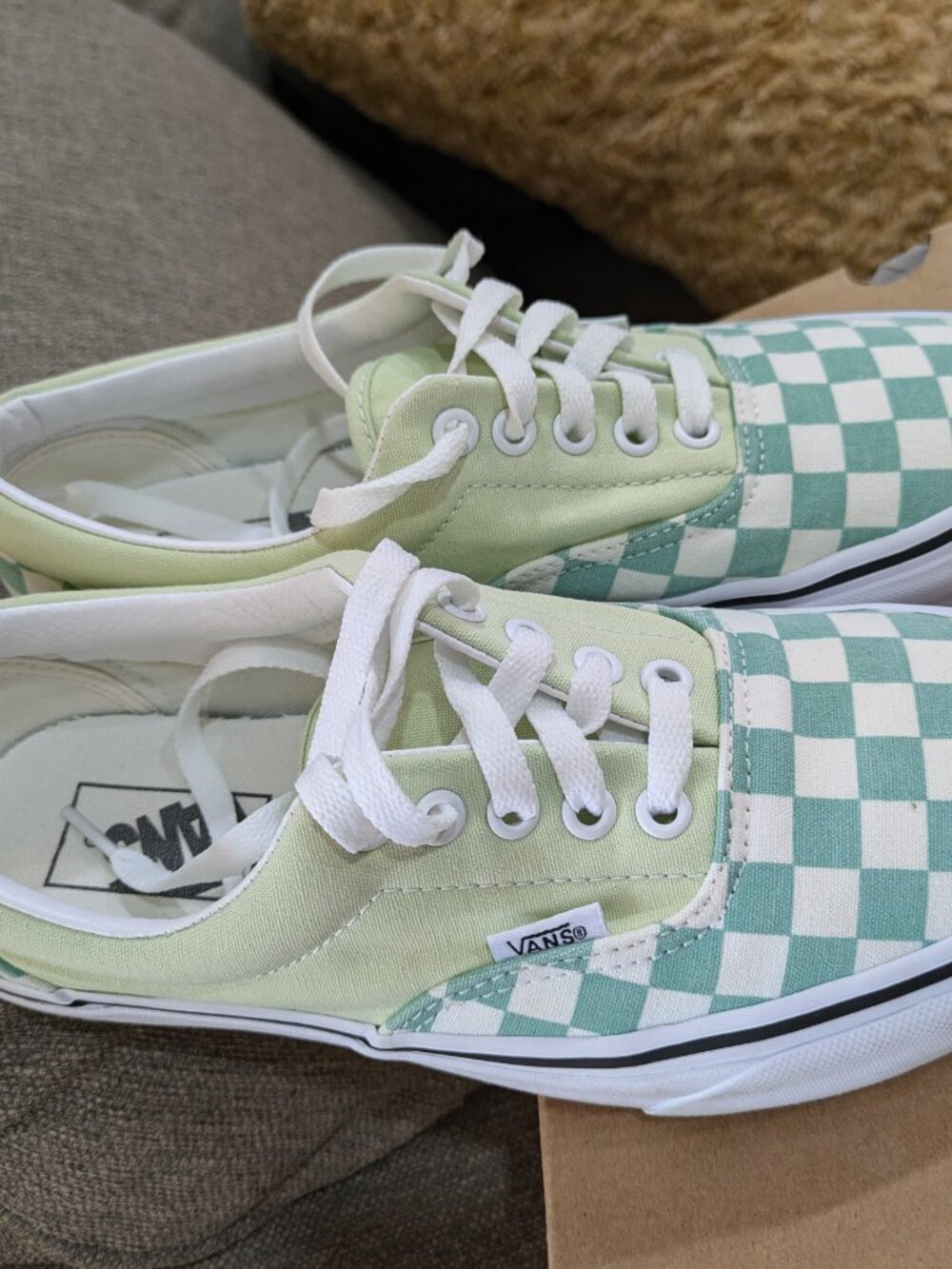 Vans Authentic Pro Checkerboard Desert Sage size 7.0 men, 8.5 Women White/Green